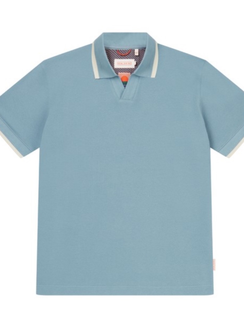 Men's Polo Shirt in Light Blue with Contrast Trim